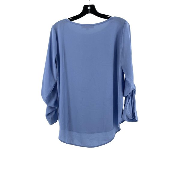 Ann Taylor Loft Women's Sheer Baby Blue Long Sleeve Top Blouse Size XS - Picture 4 of 10